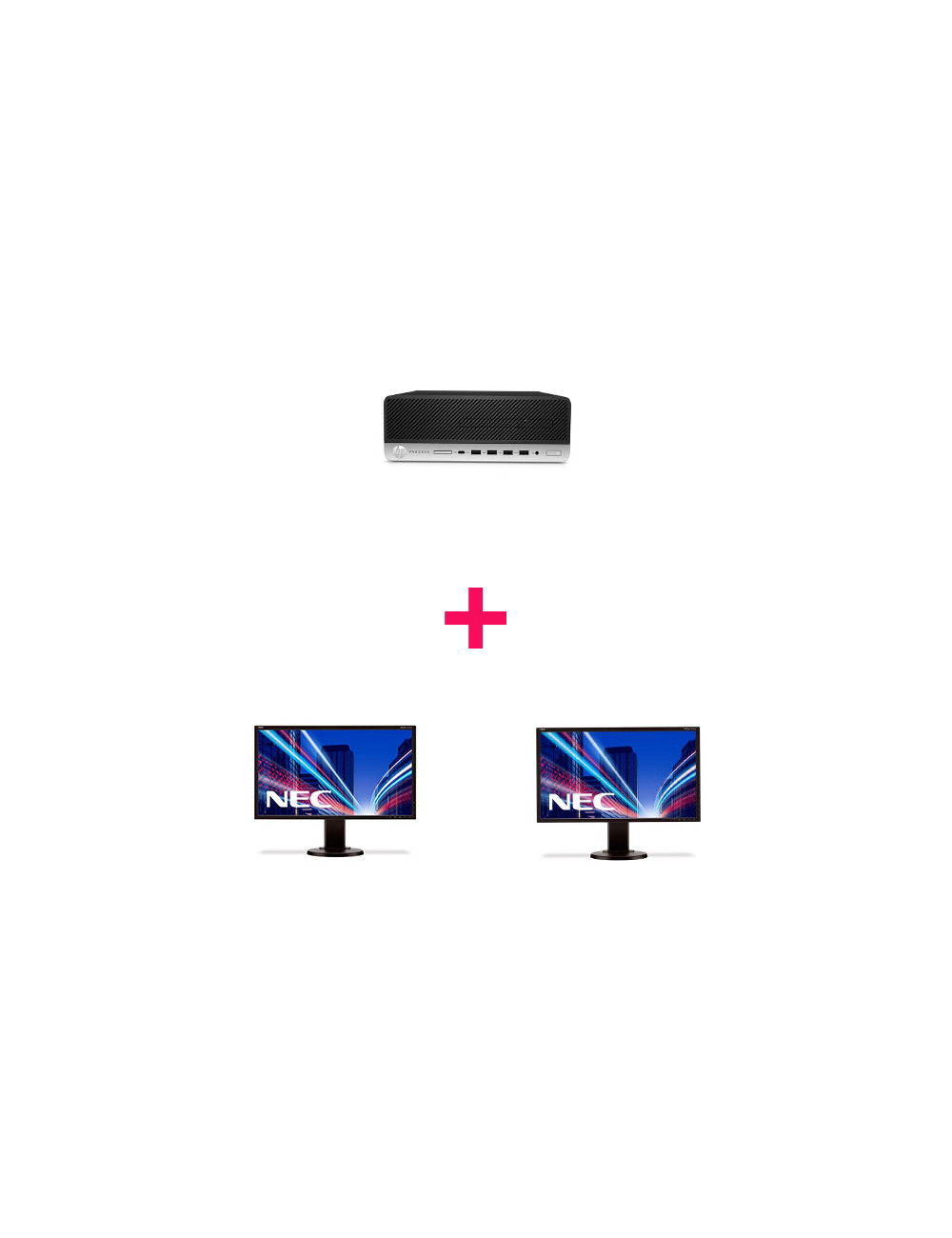 Pack PC HP 600 G4 + 2 écrans NEC E223W