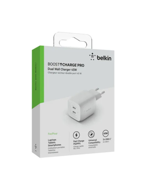 Chargeur Belkin double USB-C - 45 W
