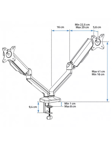 Pack 2 écrans DELL P2717H + 1 support double écran Advance MecaMounts