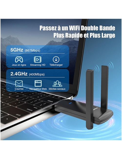 Adaptateur Wifi 6 Wireless - 1800Mbps -  Wonlink