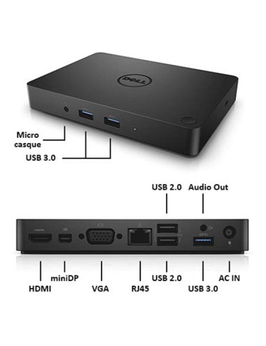 Station d'accueil DELL Dock WD15 - 130W