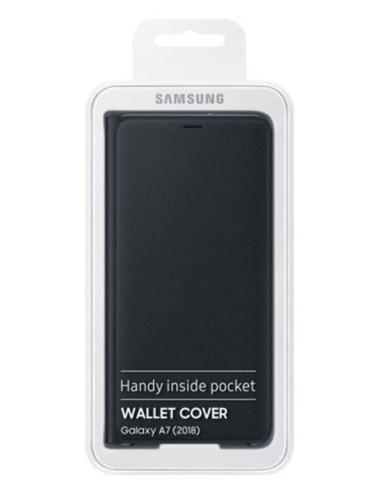 Etui Wallet Cover pour Samsung Galaxy A7 (2018) - Noir